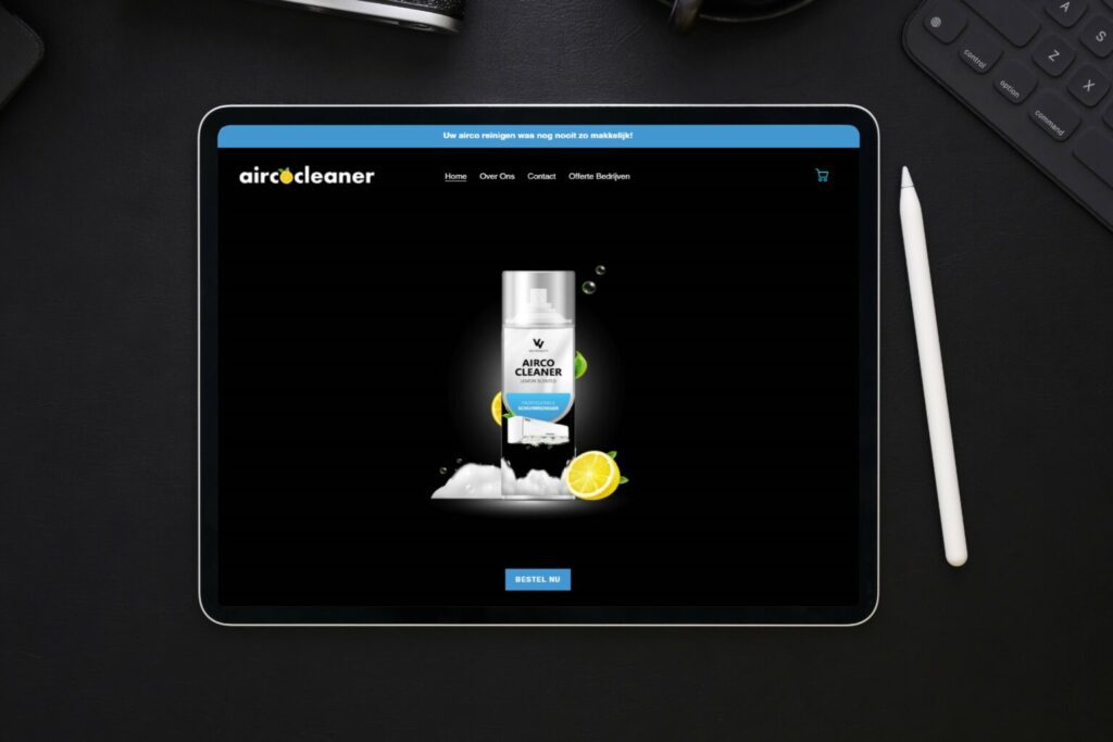 Website of Airco Cleaner, built by Offlow