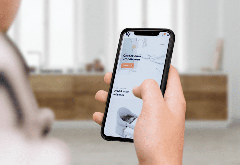 Website van V Products, gemaakt door Offlow
