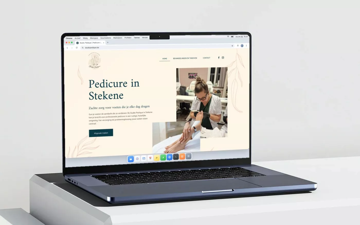 Website van Studio Pedique op een MacBook, ontworpen en gebouwd door Offlow