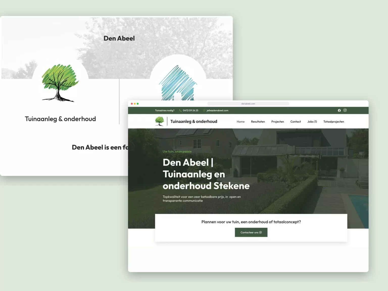 Website of Den Abeel, designed and built by Offlow