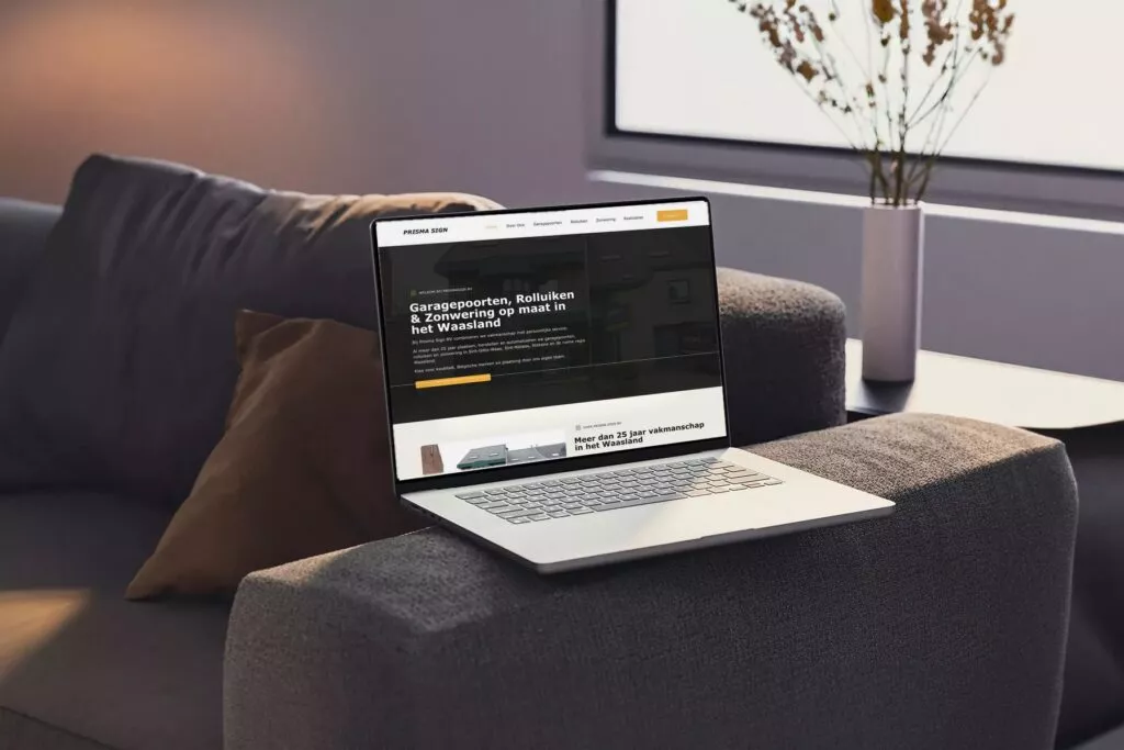 Website van Prisma Sign, gemaakt door Offlow