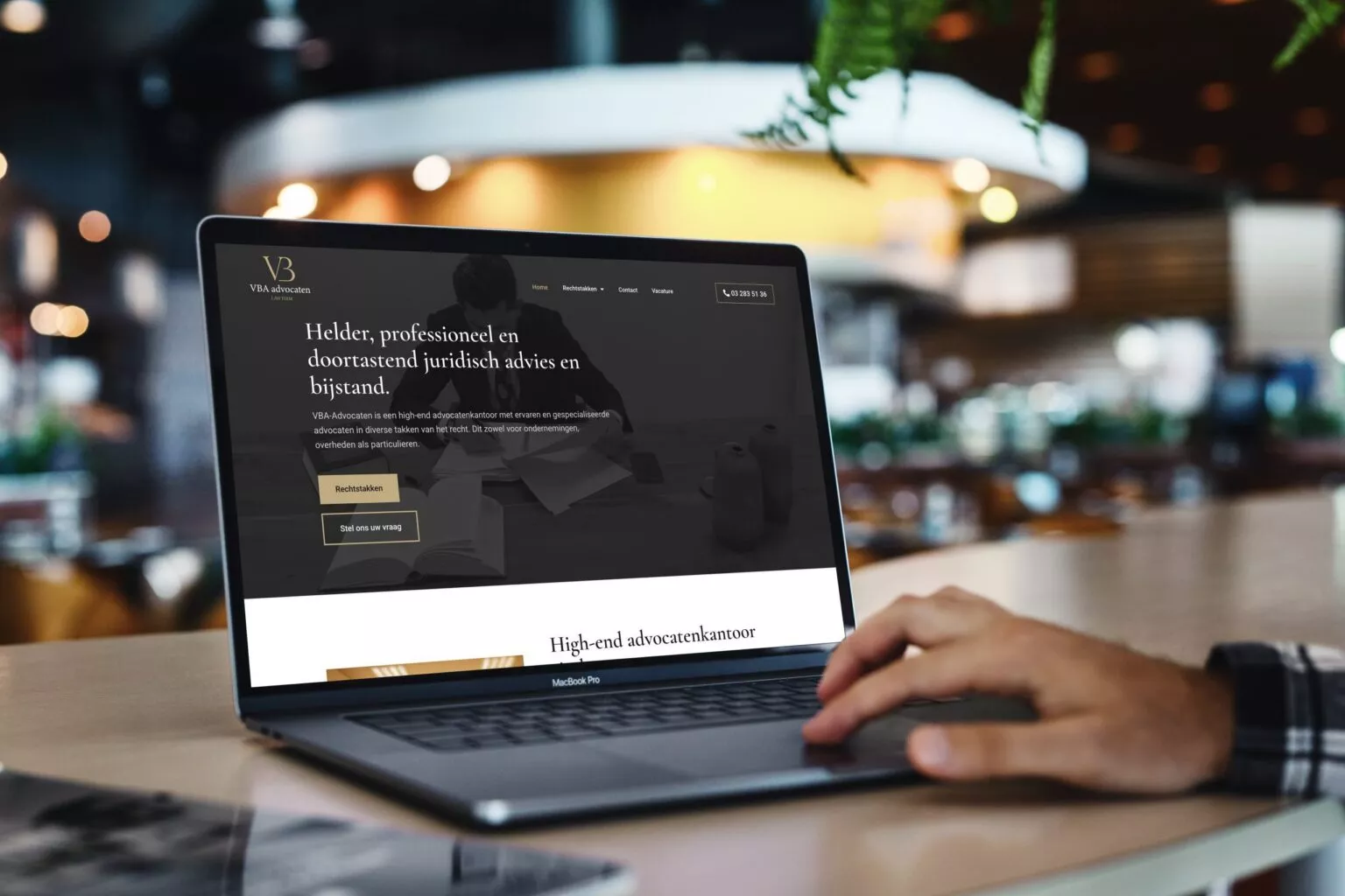 Website of VBA Advocaten, designed and built by Offlow