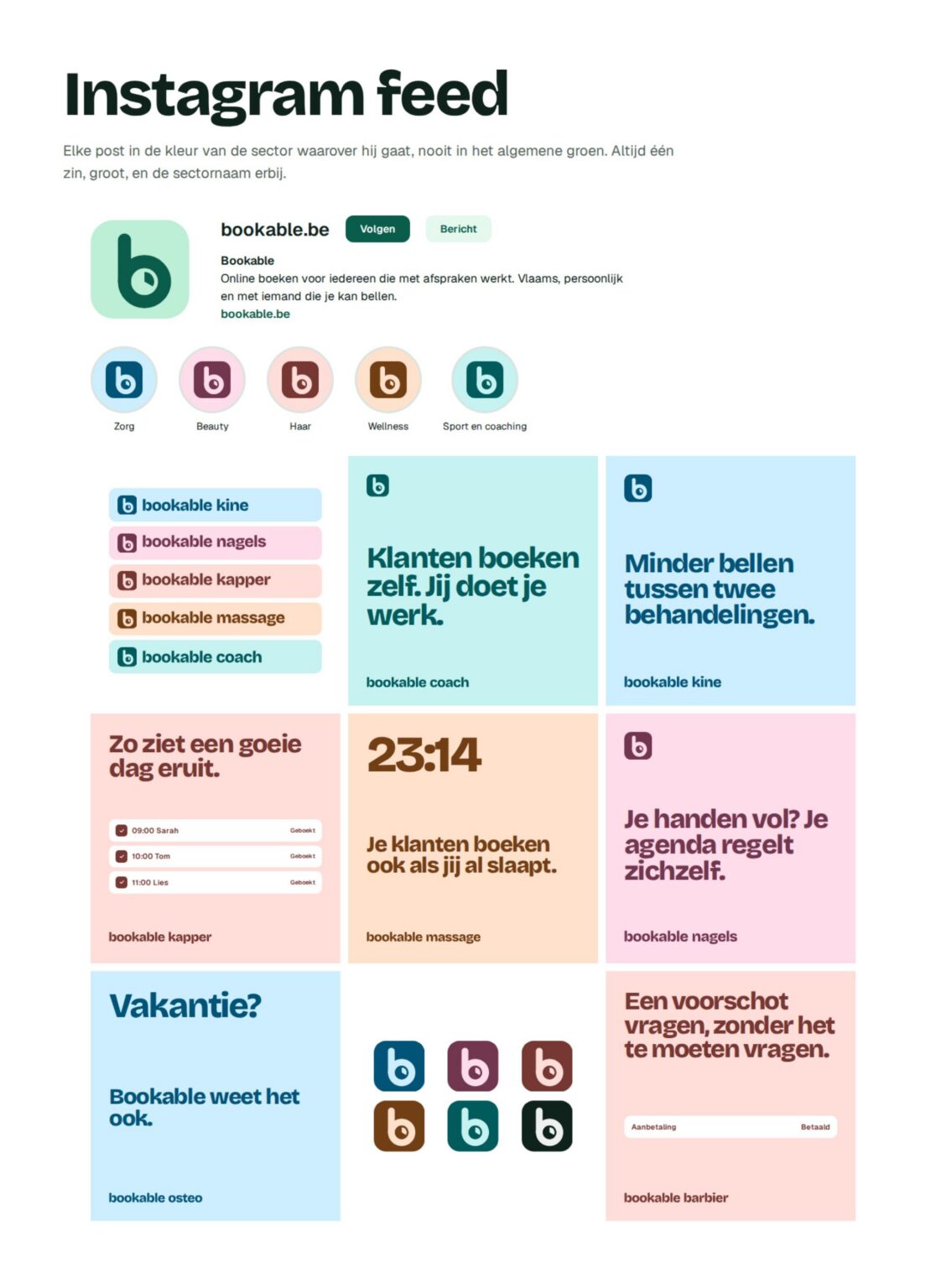 Instagram feed in the Bookable brand style