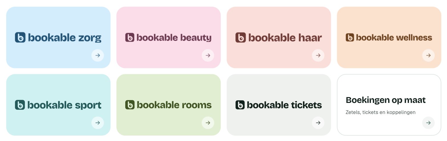 The Bookable families, from care and beauty to wellness, sport, rooms and tickets